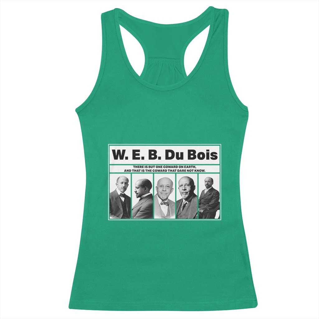 W E B Du Bois Quote Racerback Tank Top There Is But One Coward On Earth