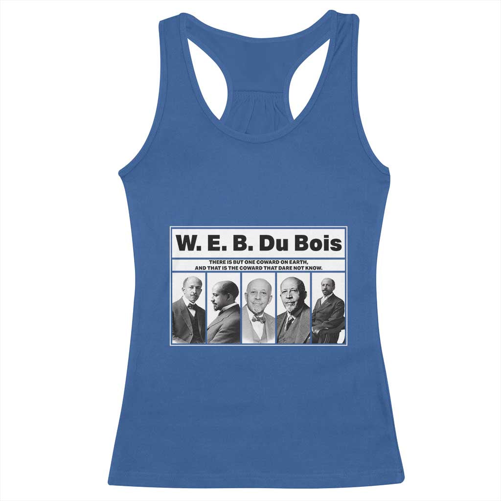 W E B Du Bois Quote Racerback Tank Top There Is But One Coward On Earth