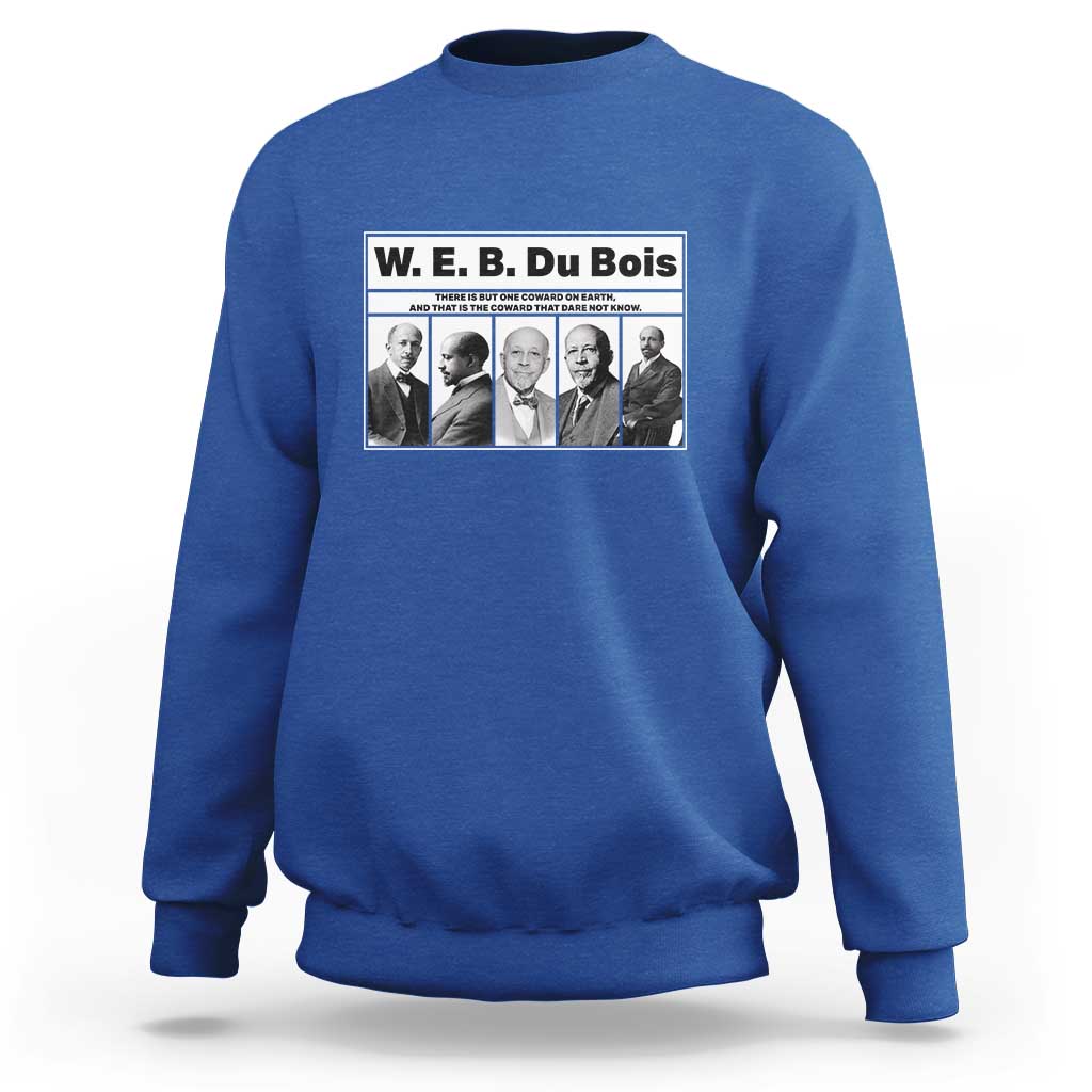 W E B Du Bois Quote Sweatshirt There Is But One Coward On Earth