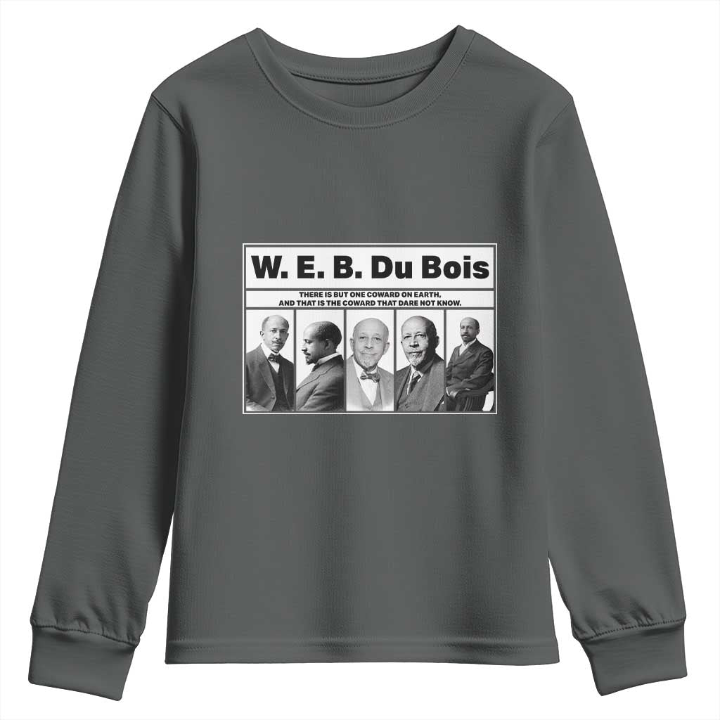 W E B Du Bois Quote Youth Sweatshirt There Is But One Coward On Earth