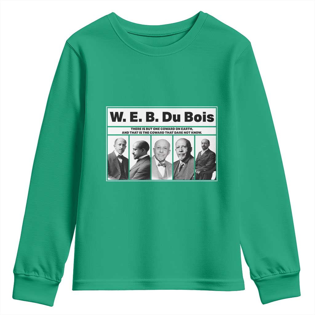 W E B Du Bois Quote Youth Sweatshirt There Is But One Coward On Earth
