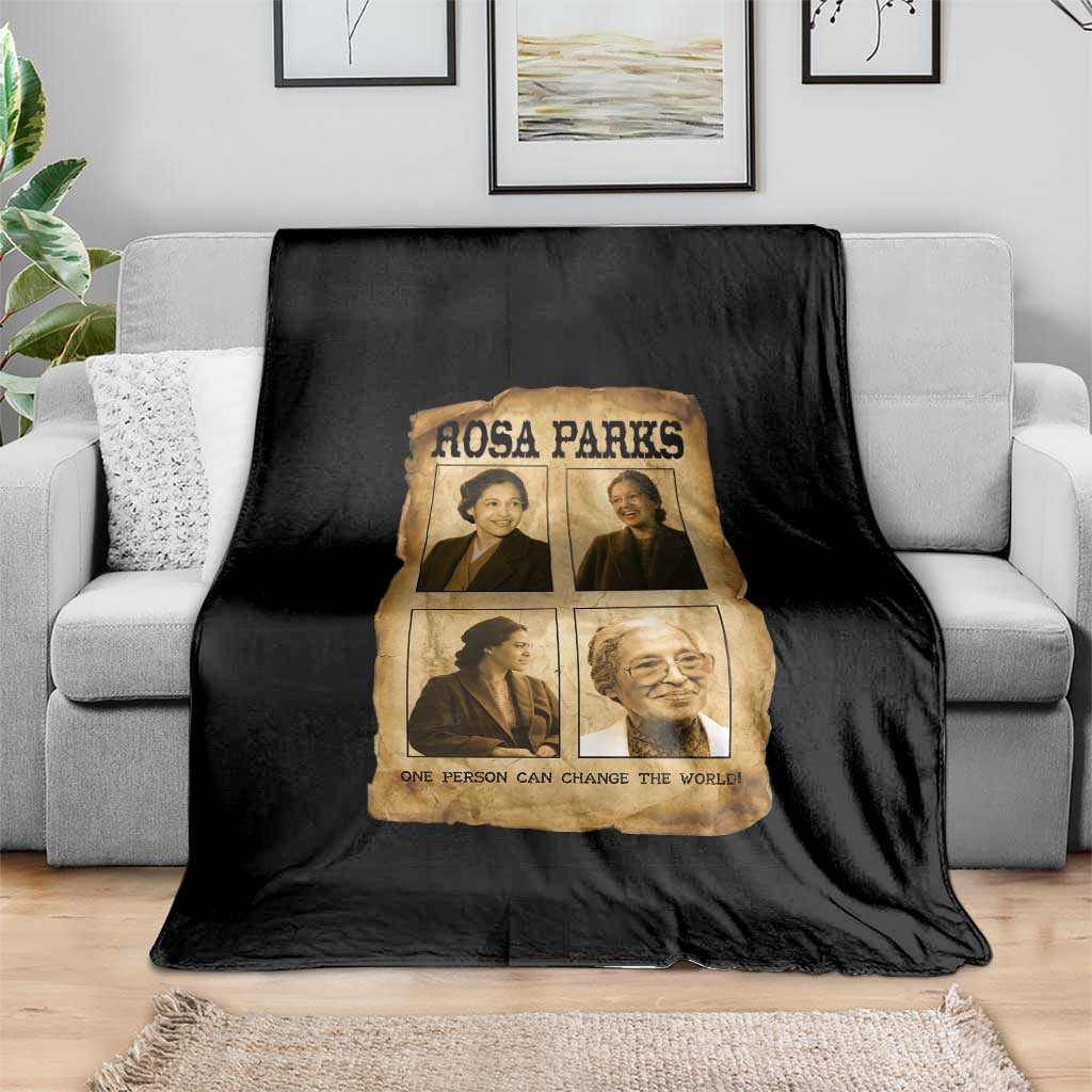 One Person Can Change The World Quote Throw Blanket Rosa Parks Legacy