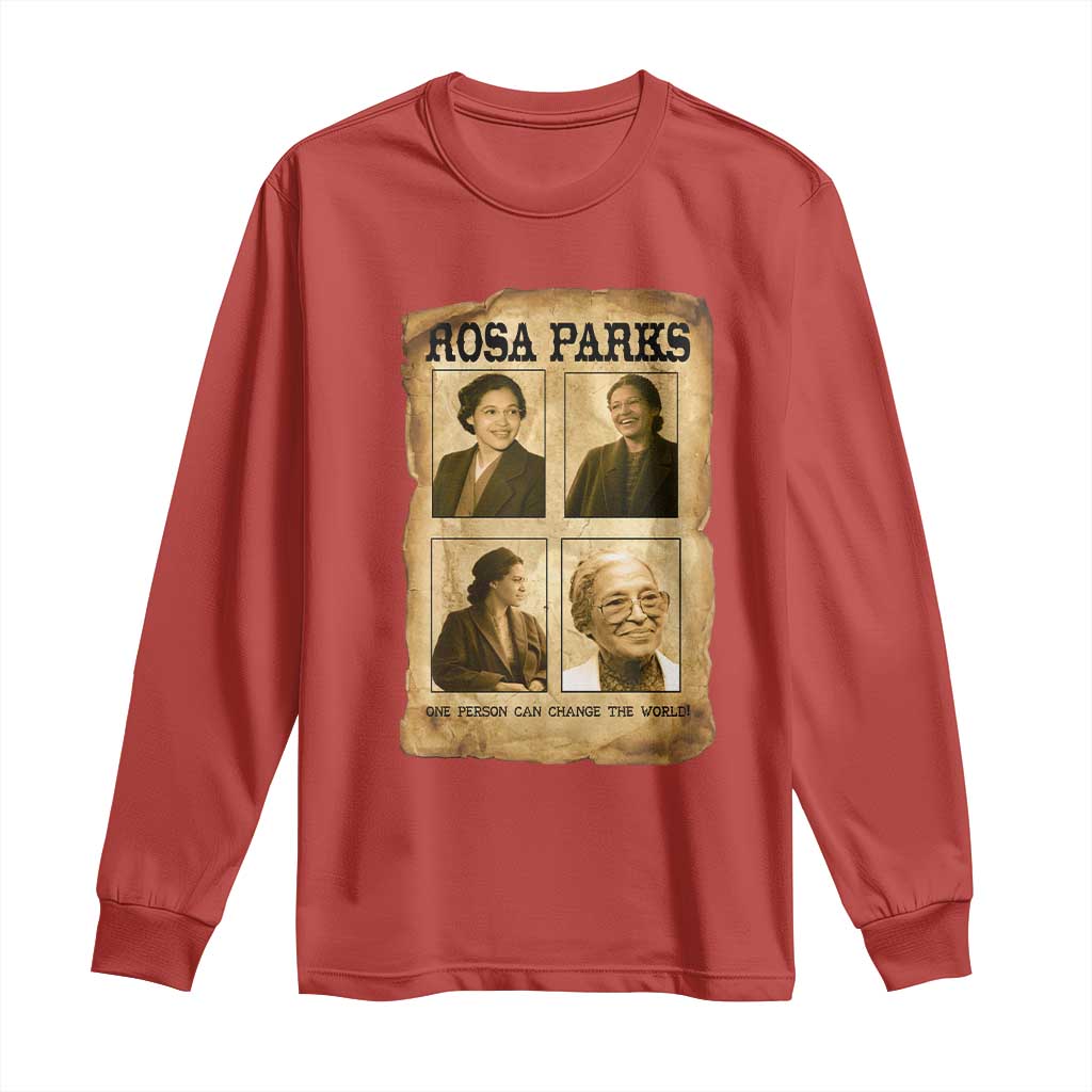One Person Can Change The World Quote Long Sleeve Shirt Rosa Parks Legacy