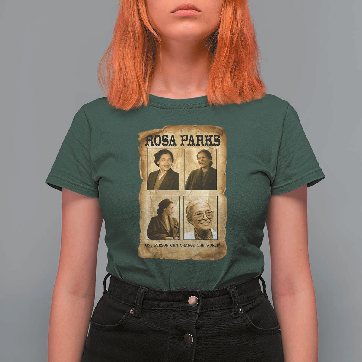 One Person Can Change The World Quote T Shirt For Women Rosa Parks Legacy