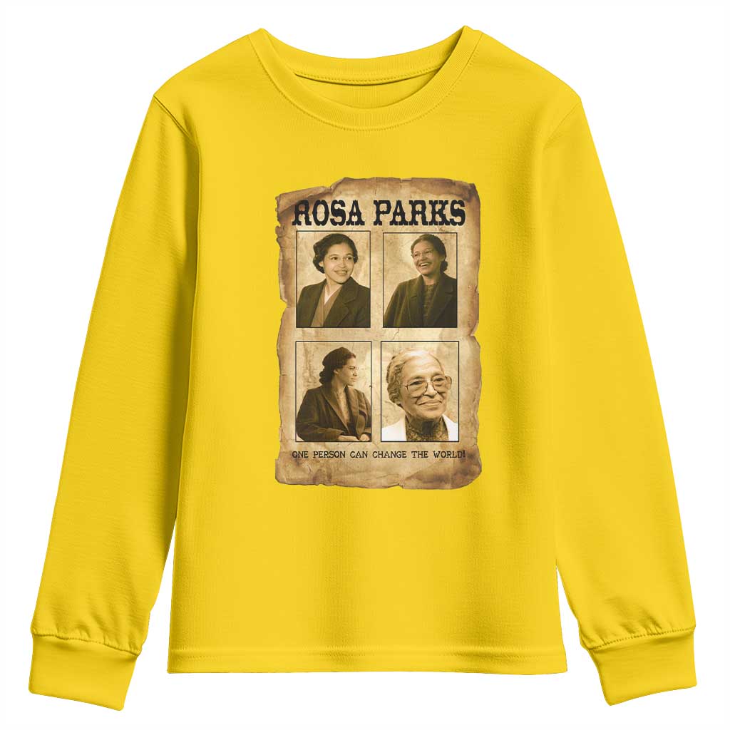 One Person Can Change The World Quote Youth Sweatshirt Rosa Parks Legacy