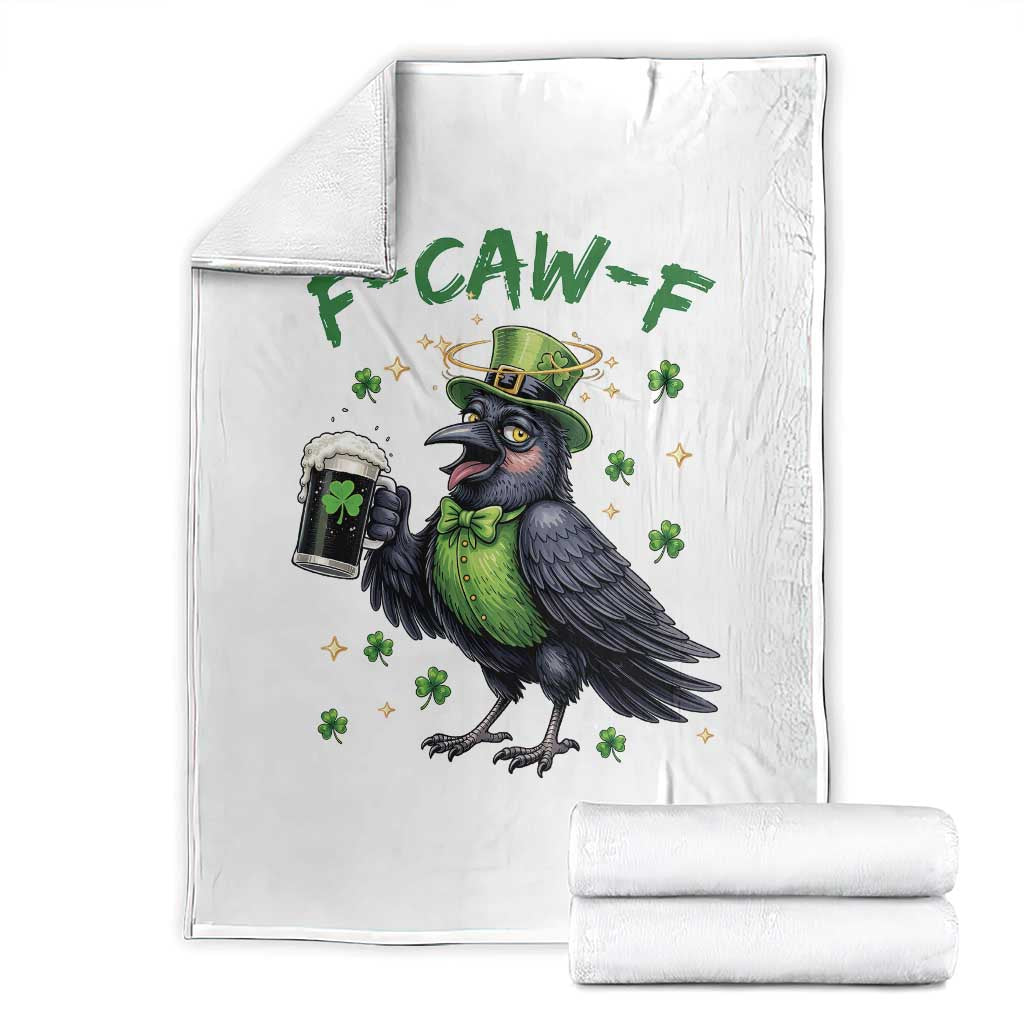 F Caw F Raven Lover Throw Blanket Funny St Patricks Day Gift