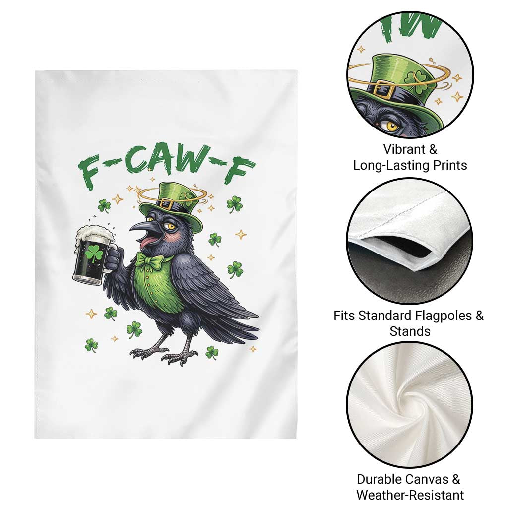 F Caw F Raven Lover Garden Flag Funny St Patricks Day Gift