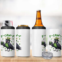 F Caw F Raven Lover 4 in 1 Can Cooler Tumbler Funny St Patricks Day Gift