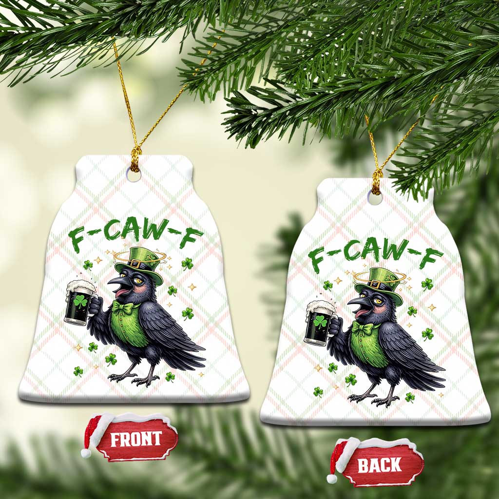 F Caw F Raven Lover Ceramic Ornament Funny St Patricks Day Gift