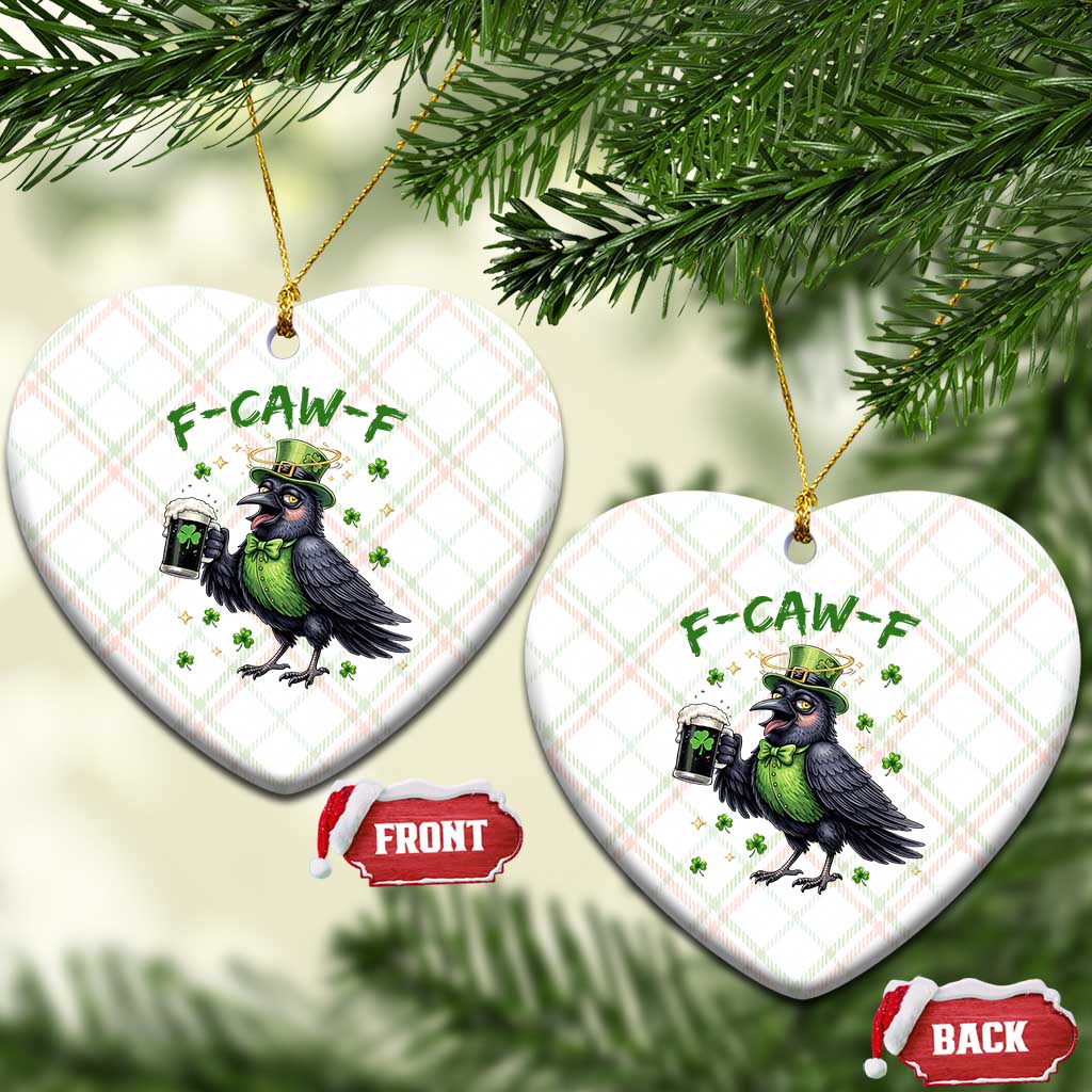 F Caw F Raven Lover Ceramic Ornament Funny St Patricks Day Gift