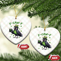 F Caw F Raven Lover Ceramic Ornament Funny St Patricks Day Gift