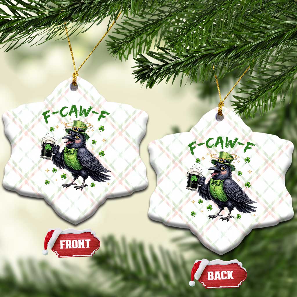 F Caw F Raven Lover Ceramic Ornament Funny St Patricks Day Gift