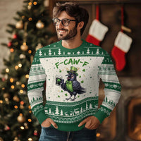 F Caw F Raven Lover Ugly Christmas Sweater Funny St Patricks Day Gift