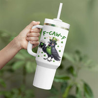 F Caw F Raven Lover Tumbler With Handle Funny St Patricks Day Gift
