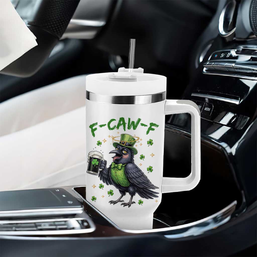 F Caw F Raven Lover Tumbler With Handle Funny St Patricks Day Gift