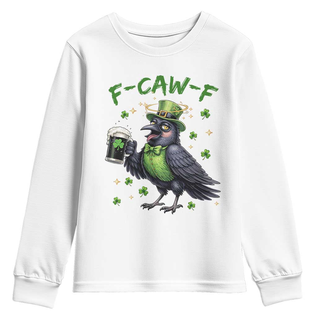 F Caw F Raven Lover Youth Sweatshirt Funny St Patricks Day Gift