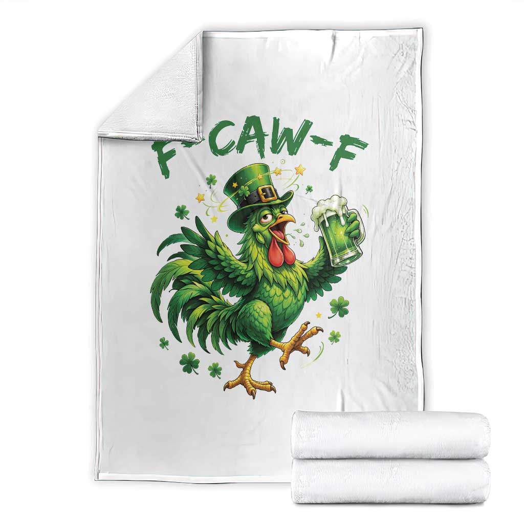 F Caw F Drunk Irish Chicken Throw Blanket Funny St Patricks Day Gift