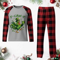 F Caw F Drunk Irish Chicken Plaid Pajama Set Funny St Patricks Day Gift
