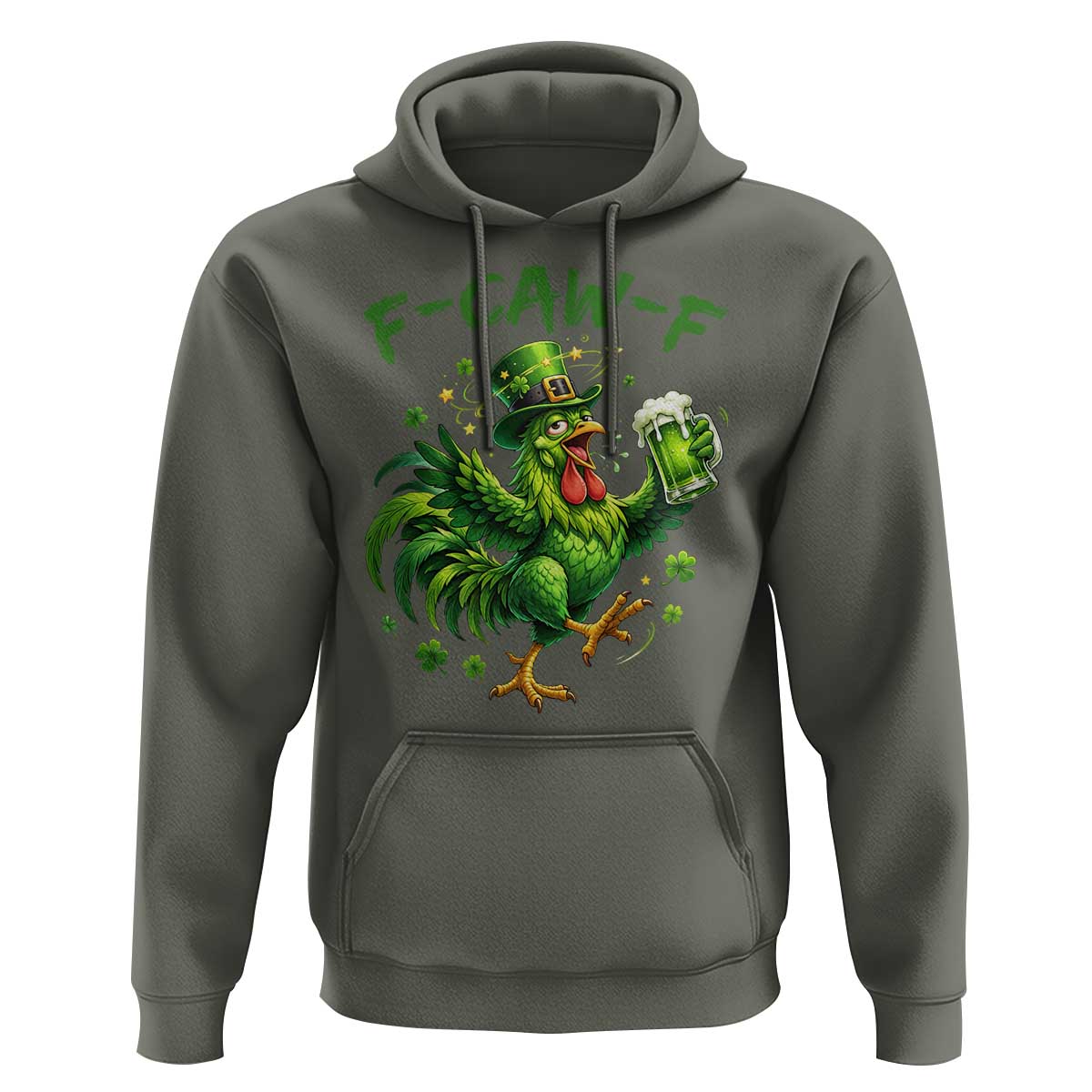 F Caw F Drunk Irish Chicken Hoodie Funny St Patricks Day Gift