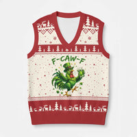 F Caw F Drunk Irish Chicken V-Neck Knit Sweater Vest Funny St Patricks Day Gift