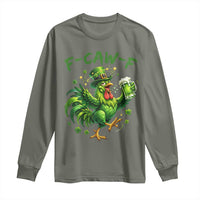 F Caw F Drunk Irish Chicken Long Sleeve Shirt Funny St Patricks Day Gift