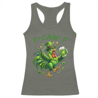 F Caw F Drunk Irish Chicken Racerback Tank Top Funny St Patricks Day Gift
