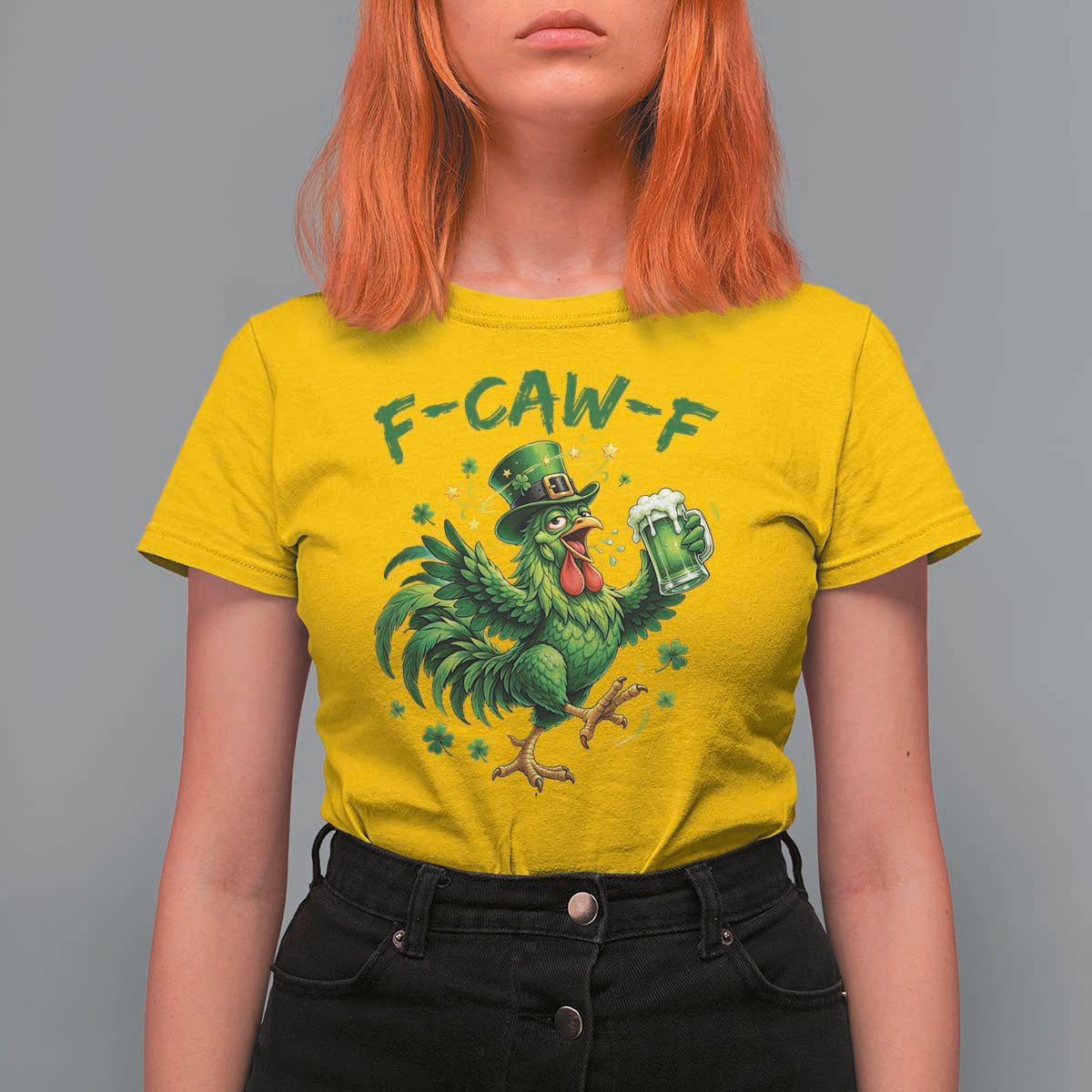 F Caw F Drunk Irish Chicken T Shirt For Women Funny St Patricks Day Gift