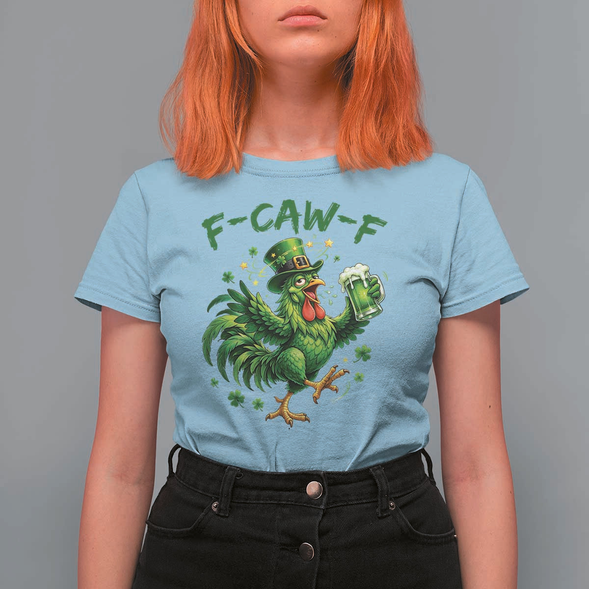 F Caw F Drunk Irish Chicken T Shirt For Women Funny St Patricks Day Gift