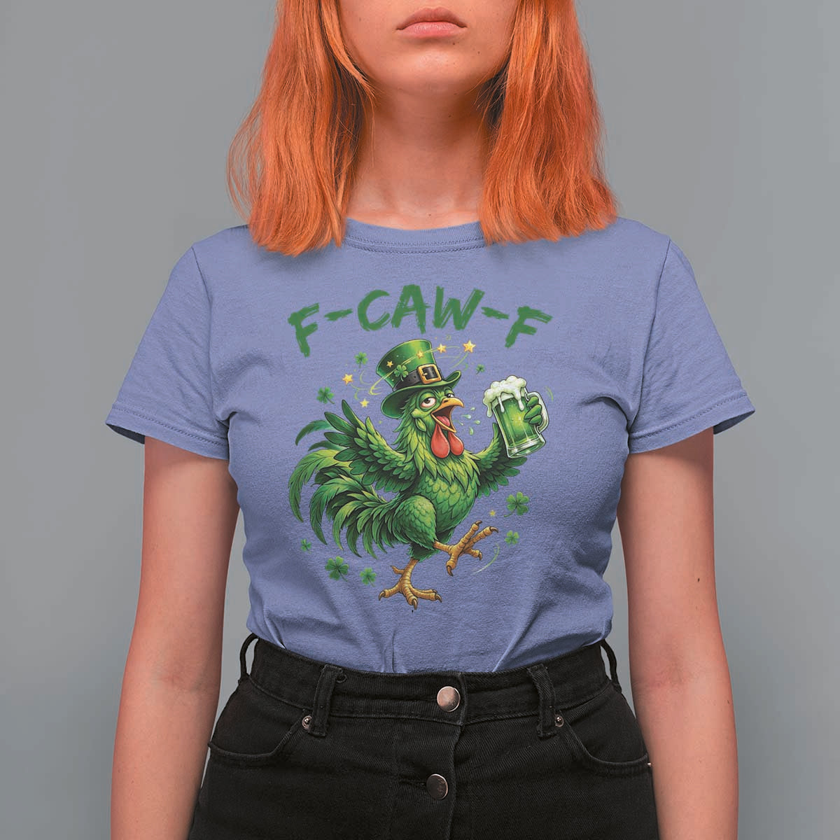 F Caw F Drunk Irish Chicken T Shirt For Women Funny St Patricks Day Gift