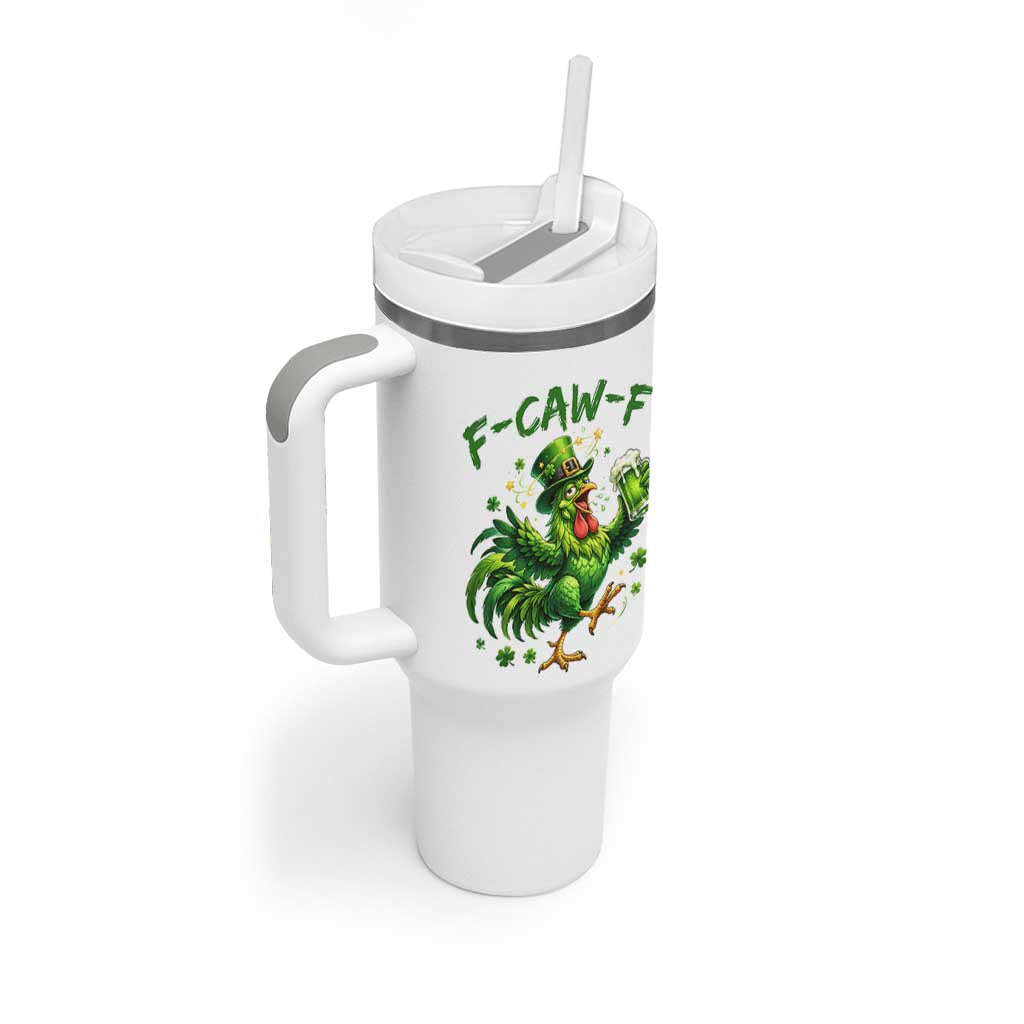 F Caw F Drunk Irish Chicken Tumbler With Handle Funny St Patricks Day Gift