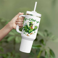 F Caw F Drunk Irish Chicken Tumbler With Handle Funny St Patricks Day Gift