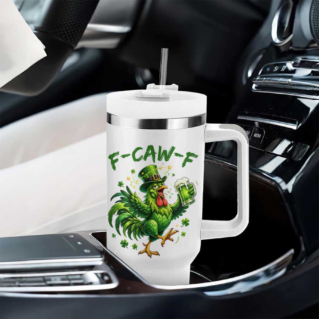 F Caw F Drunk Irish Chicken Tumbler With Handle Funny St Patricks Day Gift