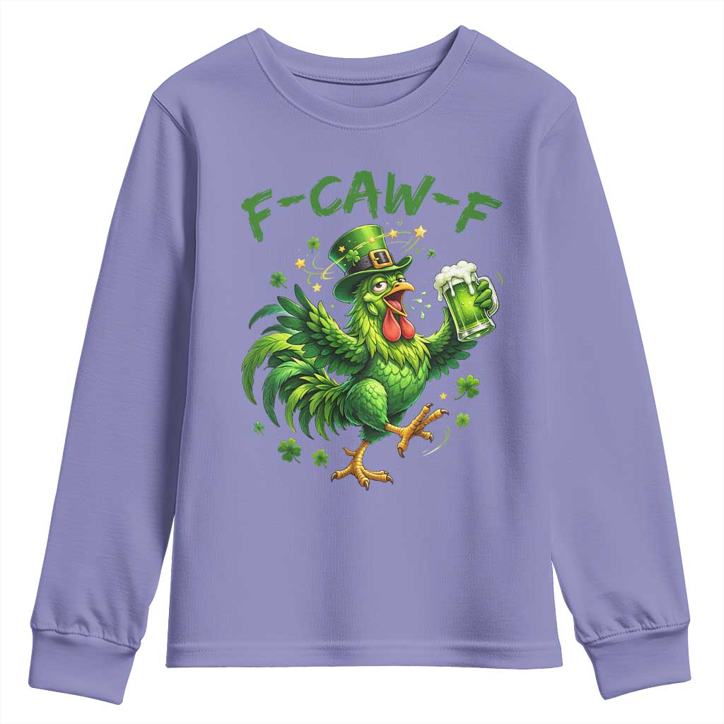 F Caw F Drunk Irish Chicken Youth Sweatshirt Funny St Patricks Day Gift