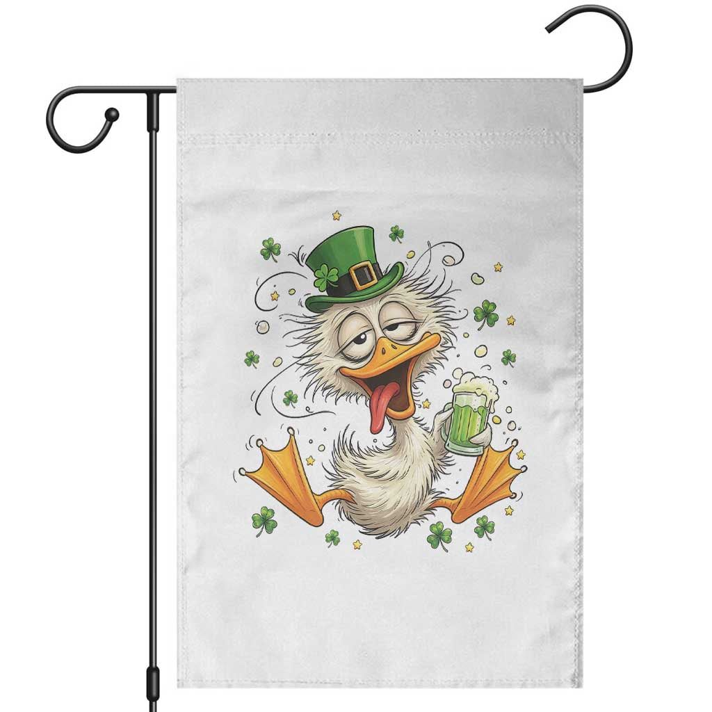 Funny Drunk Irish Duck Garden Flag St Patricks Day Gift