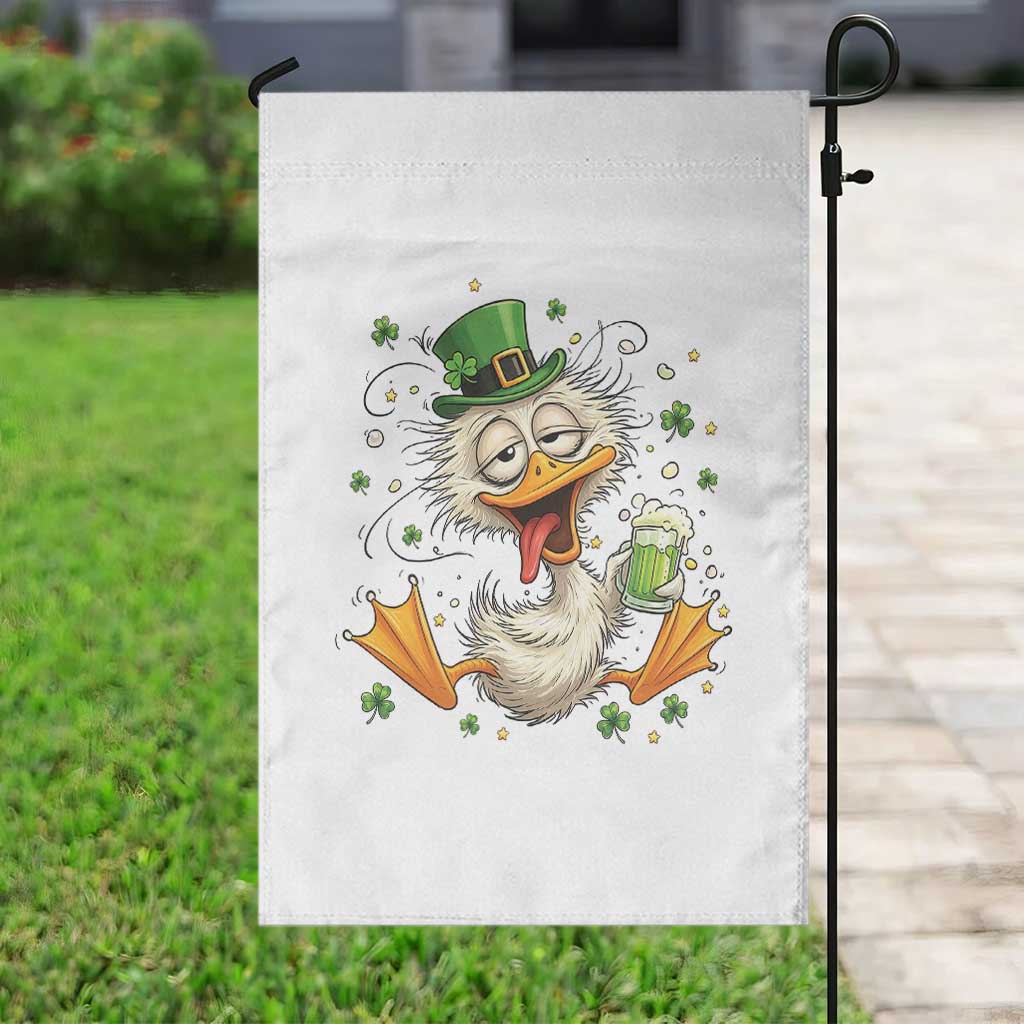 Funny Drunk Irish Duck Garden Flag St Patricks Day Gift