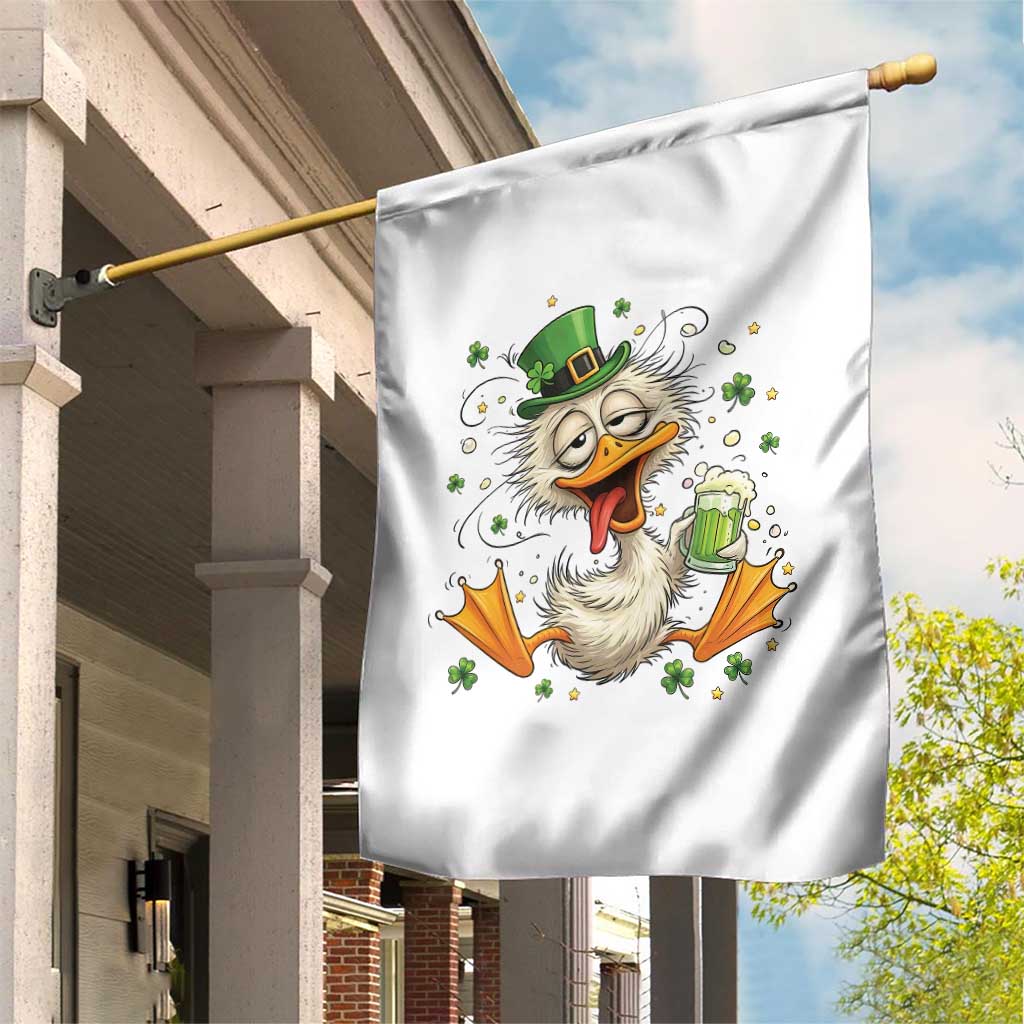Funny Drunk Irish Duck Garden Flag St Patricks Day Gift