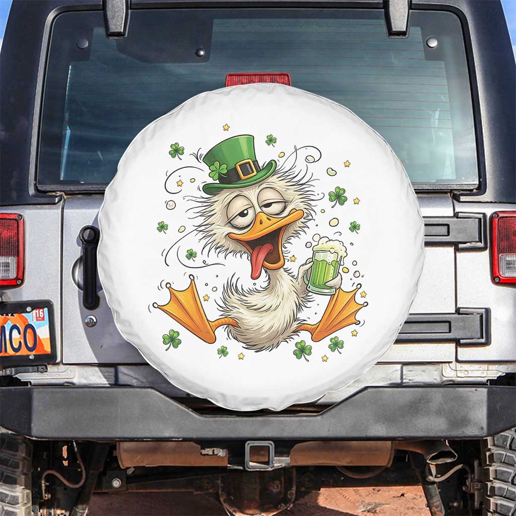 Funny Drunk Irish Duck Spare Tire Cover St Patricks Day Gift