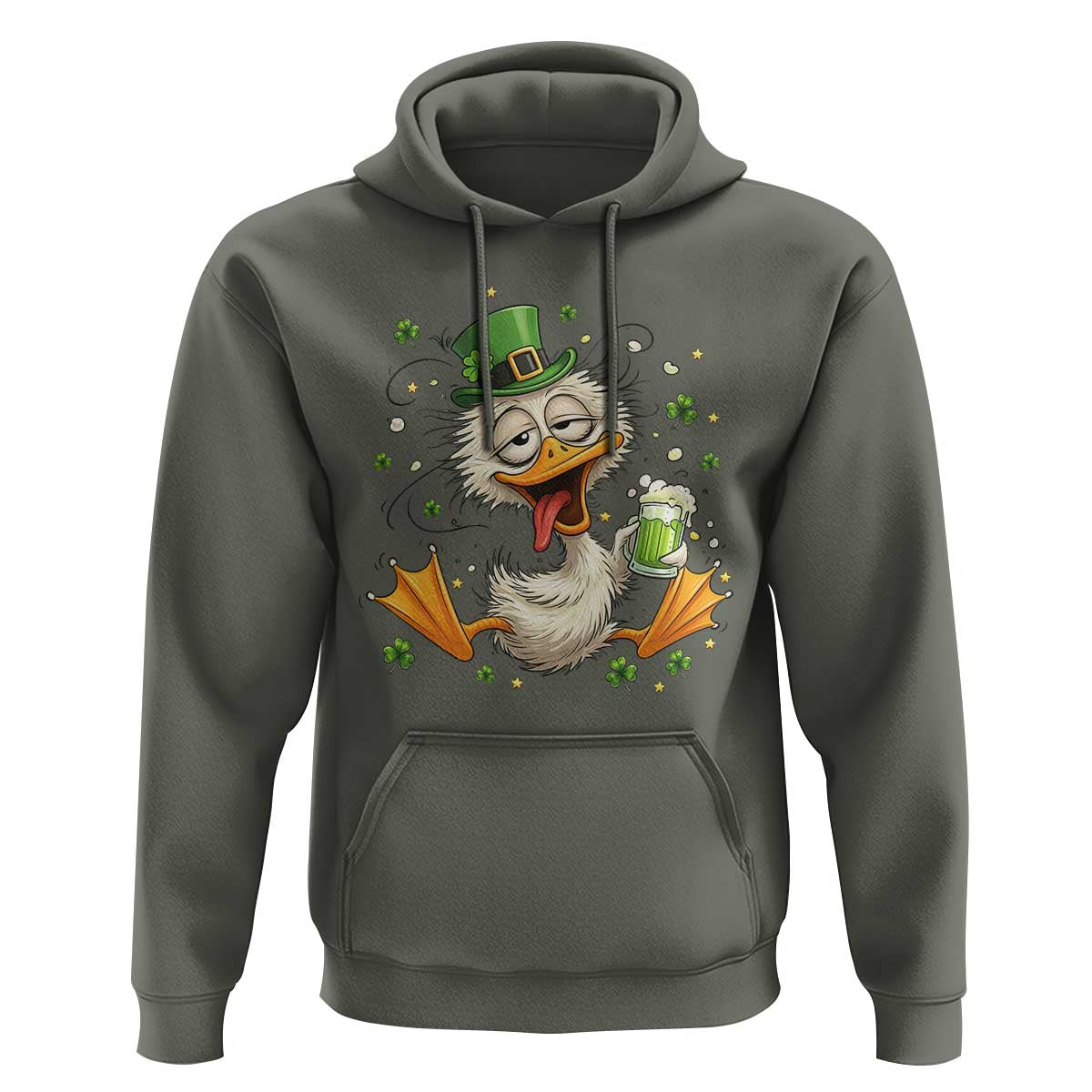 Funny Drunk Irish Duck Hoodie St Patricks Day Gift