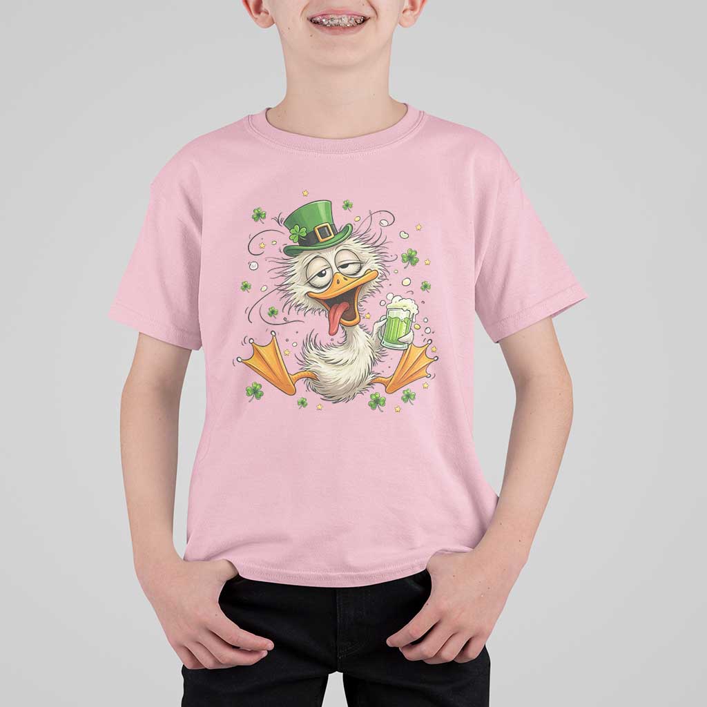 Funny Drunk Irish Duck T Shirt For Kid St Patricks Day Gift