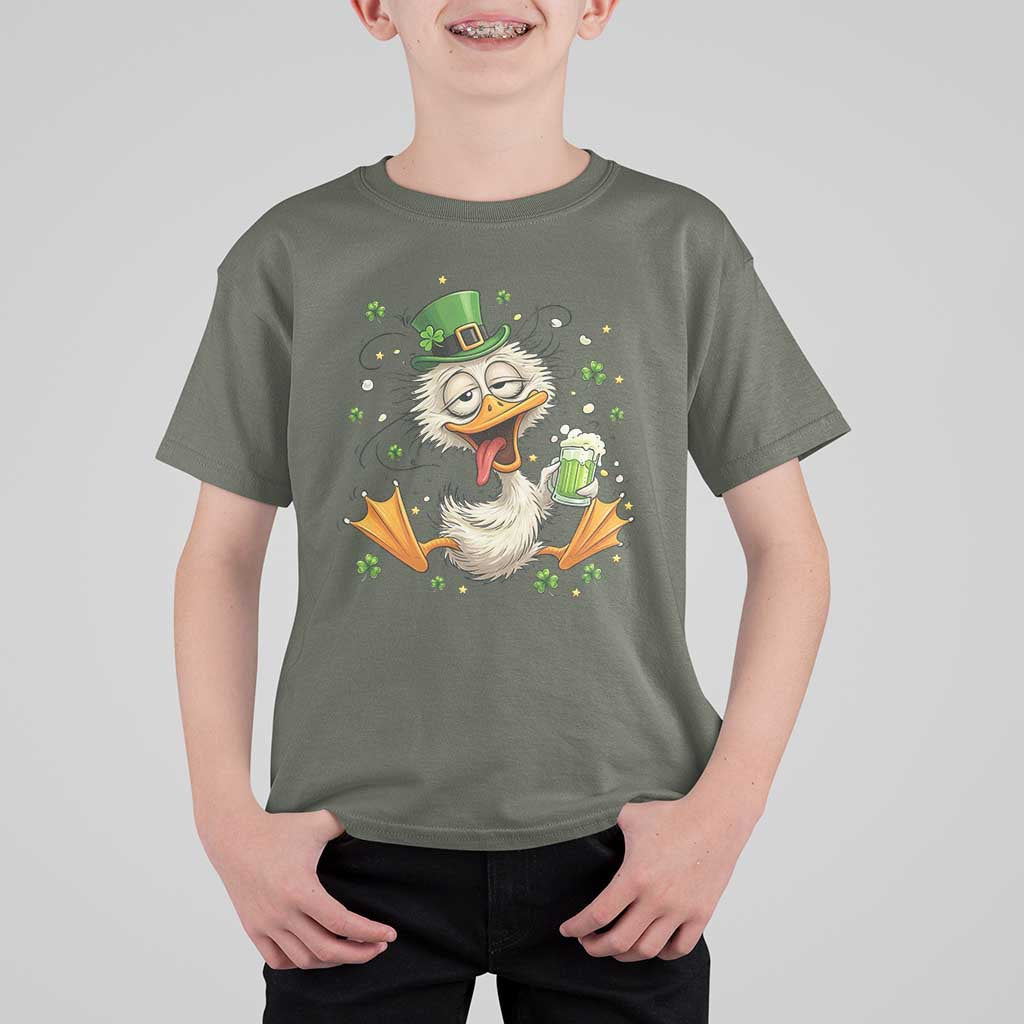 Funny Drunk Irish Duck T Shirt For Kid St Patricks Day Gift