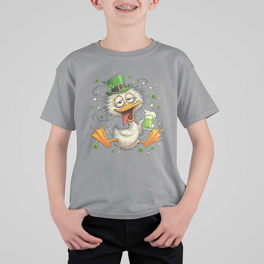 Funny Drunk Irish Duck T Shirt For Kid St Patricks Day Gift