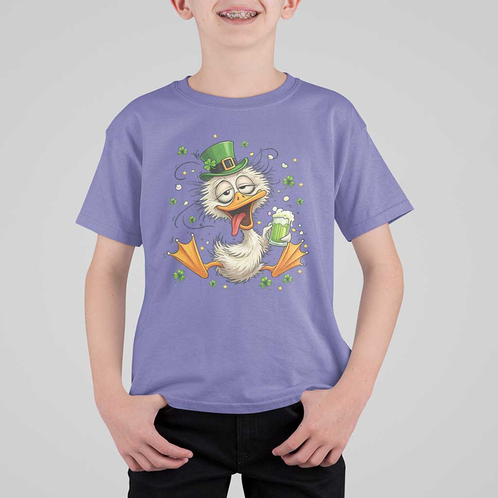 Funny Drunk Irish Duck T Shirt For Kid St Patricks Day Gift
