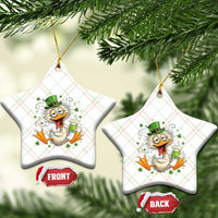 Funny Drunk Irish Duck Ceramic Ornament St Patricks Day Gift