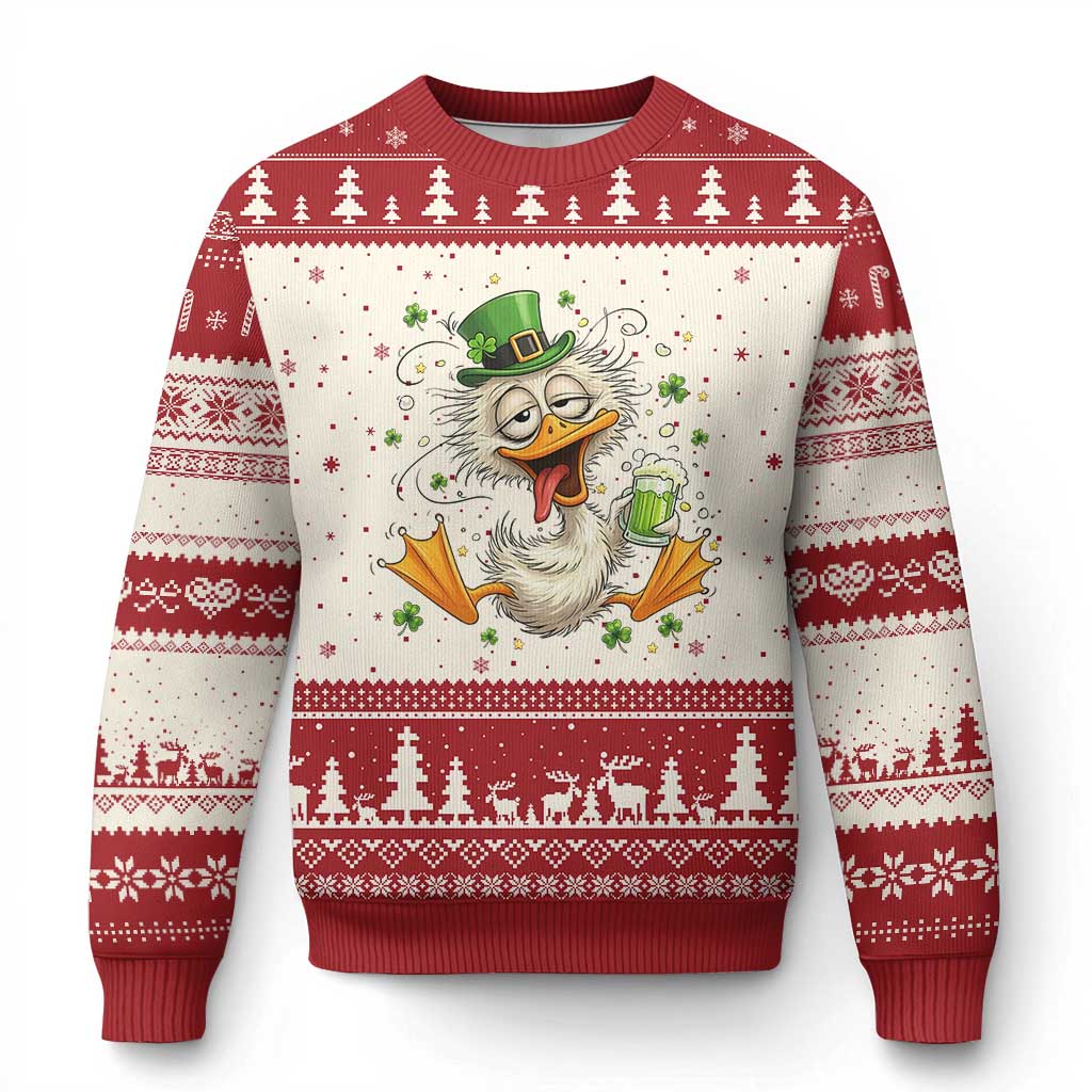 Funny Drunk Irish Duck Ugly Christmas Sweater St Patricks Day Gift