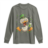 Funny Drunk Irish Duck Long Sleeve Shirt St Patricks Day Gift