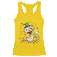 Funny Drunk Irish Duck Racerback Tank Top St Patricks Day Gift