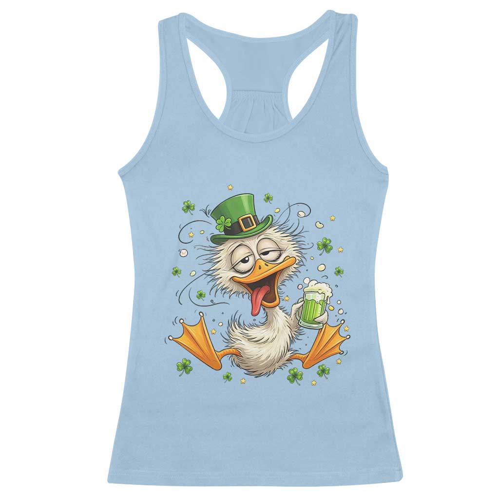 Funny Drunk Irish Duck Racerback Tank Top St Patricks Day Gift