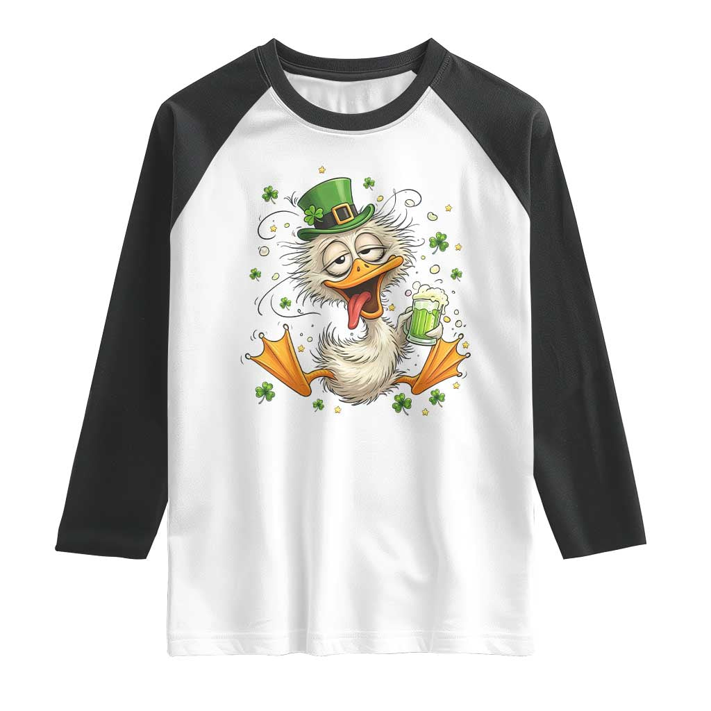 Funny Drunk Irish Duck Raglan Shirt St Patricks Day Gift