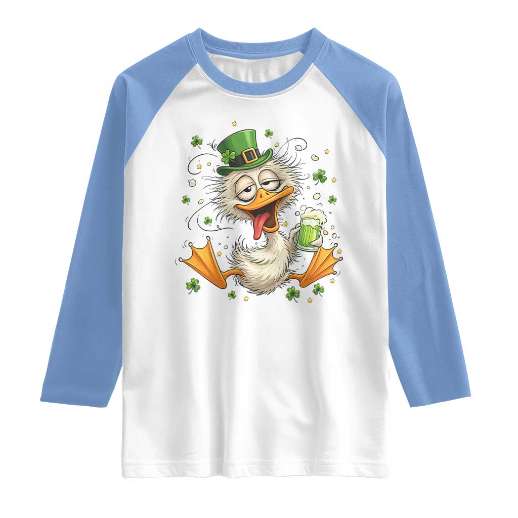 Funny Drunk Irish Duck Raglan Shirt St Patricks Day Gift