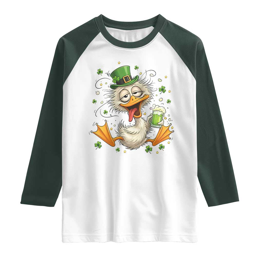 Funny Drunk Irish Duck Raglan Shirt St Patricks Day Gift
